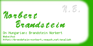 norbert brandstein business card